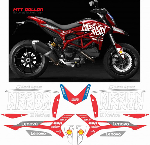 Aufkleber Kit GP 19 Tribute Replica Winnow Ducati Hypermotard 821 939